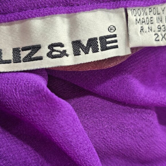 Vintage Liz & Me Purple Butterfly Sheer Long Sleeve Duster Maxi Cadigan - Picture 7 of 9